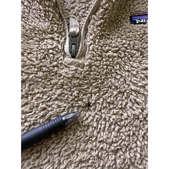 Patagonia Los Gatos Fleece Womens Medium 1/4 Zip Pullover Sherpa Fuzzy FLAW - Picture 2 of 9
